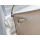 Hermes Kelly Elan 28cm Madame Leather Trench Silver-Metal WAX High