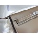 Hermes Kelly Elan 28cm Madame Leather Trench Silver-Metal WAX High