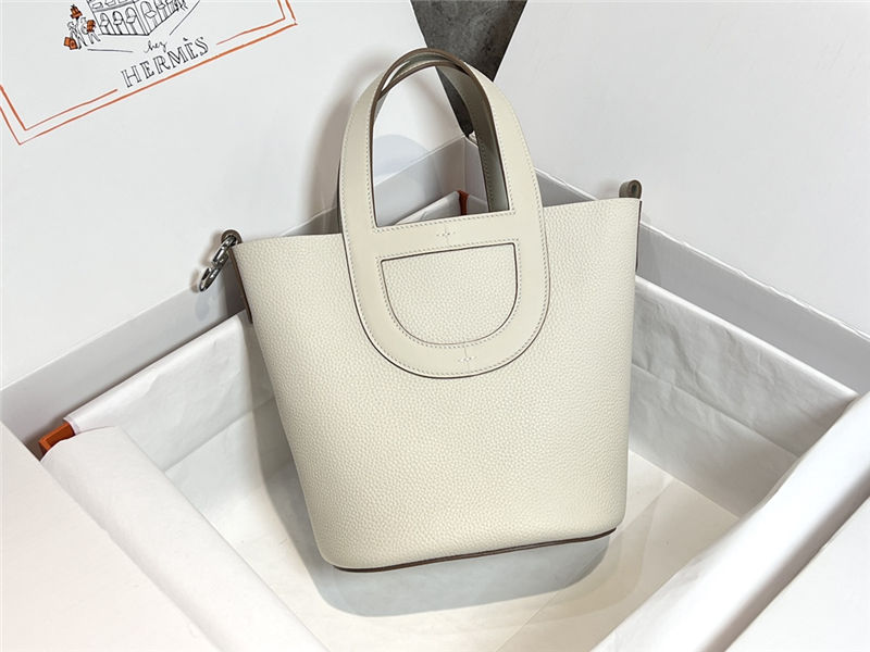 Hermes In-The-Loop 18 Handbag WAX Craie Silver-Metal High