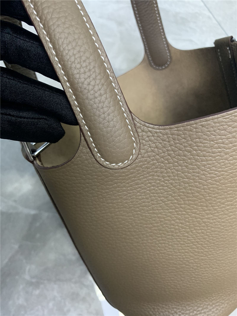 Hermes Picotin 18 Bag Clemence Leather In Dk-Camel High