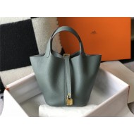 Hermes Picotin Lock 18/22 Bag Togo Leather In Vert Amande WAX High