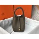 Hermes Picotin Lock 18/22 Bag Togo Leather In Etoupe-Gold WAX High