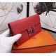 Hermes Constance Long Wallet Calfskin In Red High