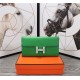 Hermes Constance Long Wallet Calfskin In Green High