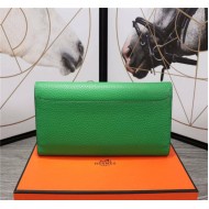 Hermes Constance Long Wallet Calfskin In Green High