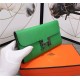 Hermes Constance Long Wallet Calfskin In Green High