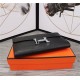 Hermes Constance Long Wallet Calfskin In Black High