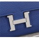 Hermes Constance Long Wallet Calfskin In Royal Blue High