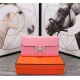 Hermes Constance Long Wallet Calfskin In Pink High