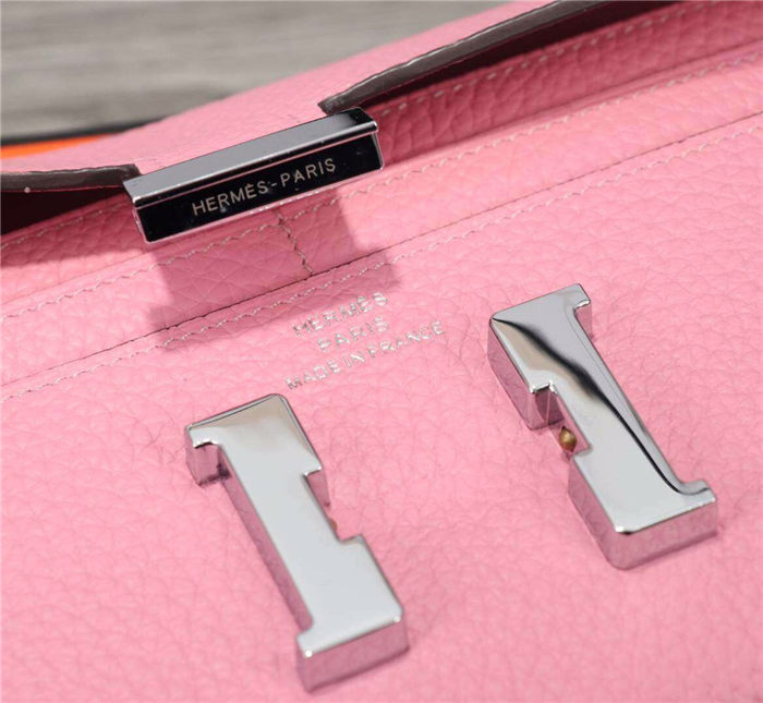 Hermes Constance Long Wallet Calfskin In Pink High