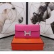 Hermes Constance Long Wallet Calfskin In Fuchsia High