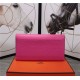 Hermes Constance Long Wallet Calfskin In Fuchsia High