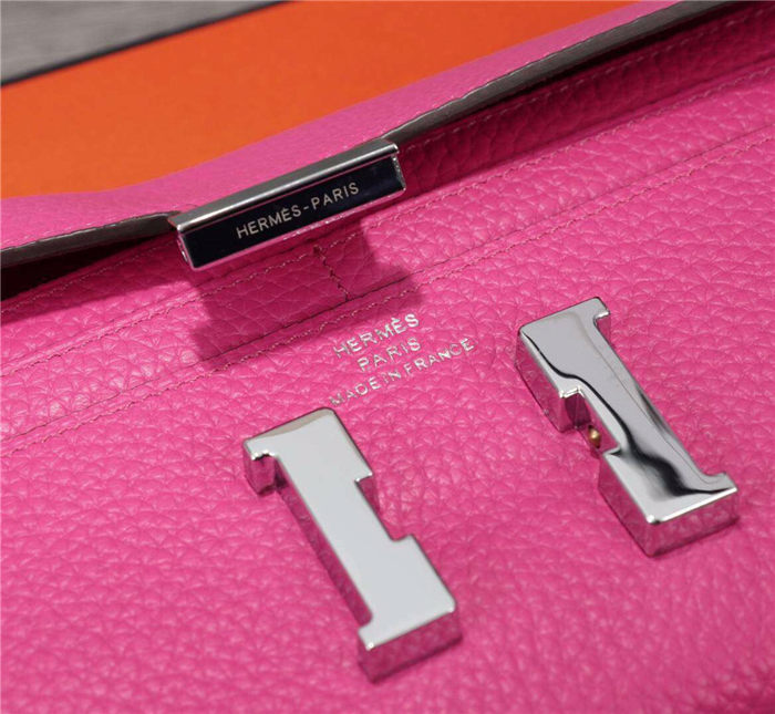 Hermes Constance Long Wallet Calfskin In Fuchsia High