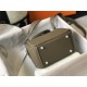 Hermes Lindy Mini Bag Calfskin Leather In Etoupe High