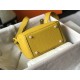 Hermes Lindy Mini Bag Calfskin Leather In Yellow High