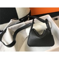 Hermes Lindy Mini Bag Calfskin Leather In Black High