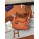 Hermes Lindy 26/30cm Bag Clemence Leather In Orange Gold-Metal High