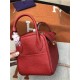 Hermes Lindy 26/30cm Bag Clemence Leather In Red Gold-Metal High