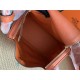 Hermes Lindy 26/30cm Bag Calfskin In Orange Gold/Silver-Metal High