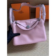 Hermes Lindy 26/30cm Bag Calfskin In Pink Gold/Silver-Metal High