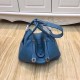 Hermes Lindy 26/30cm Bag Clemence Leather In Denim Blue Silver-Metal High