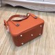 Hermes Lindy 26/30cm Bag Clemence Leather In Orange Silver-Metal High