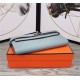 Hermes Kelly Classic Wallet Calfskin In Grey-Blue High