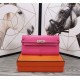 Hermes Kelly Classic Wallet Calfskin In Fuchsia High