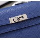 Hermes Kelly Classic Wallet Calfskin In Royal Blue High