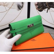 Hermes Kelly Classic Wallet Calfskin In Green High