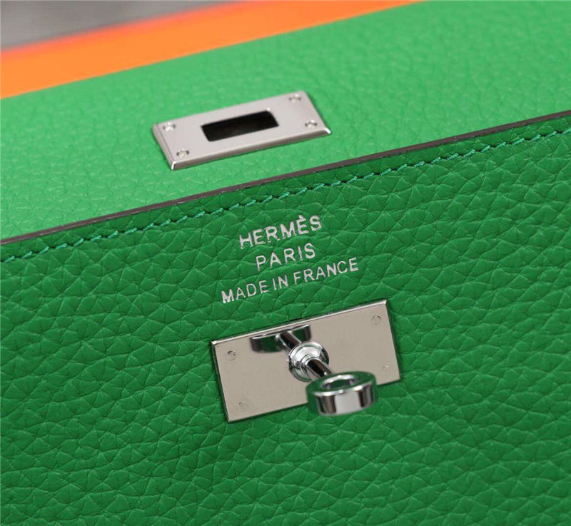 Hermes Kelly Classic Wallet Calfskin In Green High