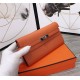 Hermes Kelly Classic Wallet Calfskin In Orange High