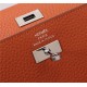 Hermes Kelly Classic Wallet Calfskin In Orange High