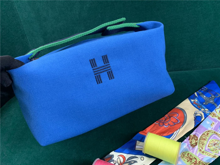 Hermes Bride-a-Brac Travel Case Small/Large Model Blue High