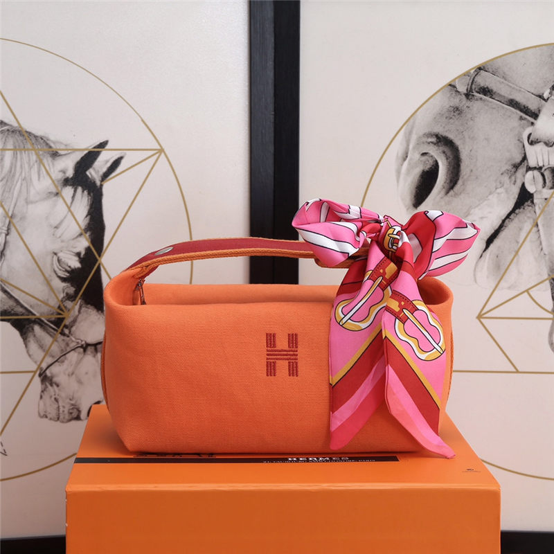 Hermes Bride-a-Brac Travel Case Small/Large Model Orange High