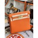 Hermes Kelly Ado PM Backpack Togo Leather WAX In Orange Gold/Silver-Metal High