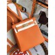 Hermes Kelly Ado PM Backpack Togo Leather WAX In Orange Gold/Silver-Metal High