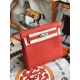 Hermes Kelly Ado PM Backpack Togo Leather WAX In Red Silver-Metal High