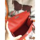 Hermes Kelly Ado PM Backpack Togo Leather WAX In Red Silver-Metal High