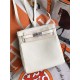 Hermes Kelly Ado PM Backpack Togo Leather WAX In Cream Silver-Metal High