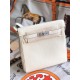 Hermes Kelly Ado PM Backpack Togo Leather WAX In Cream Silver-Metal High