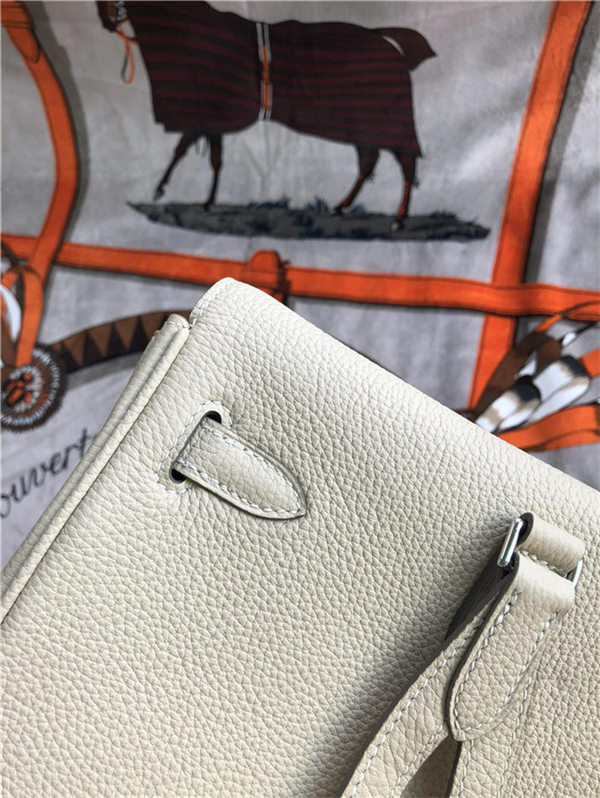 Hermes Kelly Ado PM Backpack Togo Leather WAX In Cream Silver-Metal High