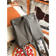 Hermes Kelly Ado PM Backpack Togo Leather WAX In Tin Grey Silver-Metal High