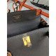 Hermes Kelly Ado PM Backpack Togo Leather WAX In Tin Grey Gold-Metal High