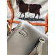 Hermes Kelly Ado PM Backpack Togo Leather WAX In Gris Asphalte Silver-Metal High