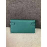 Hermes Kelly Classic Wallet Calfskin In Dk-Green High