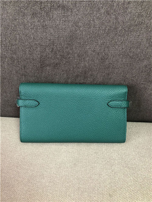 Hermes Kelly Classic Wallet Calfskin In Dk-Green High