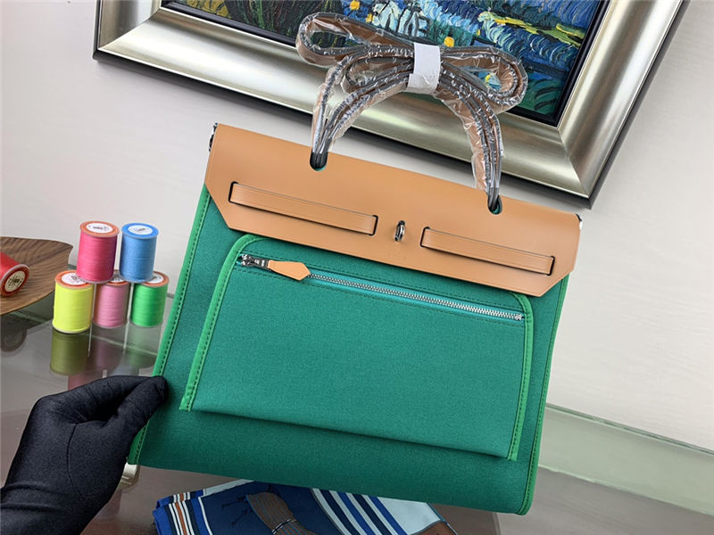 Hermes Herbag 31 Green Dark High