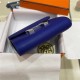 Hermes Constance Compact Wallet Epsom Leather Royal Blue High