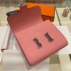 Hermes Constance Compact Wallet Epsom Leather Pink High